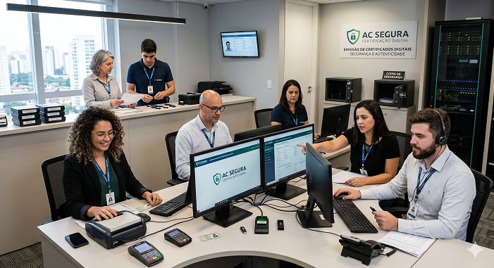 Profissional emitindo certificado digital